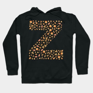 Letter Z Initial Christmas Decorations Gingerbread Hoodie